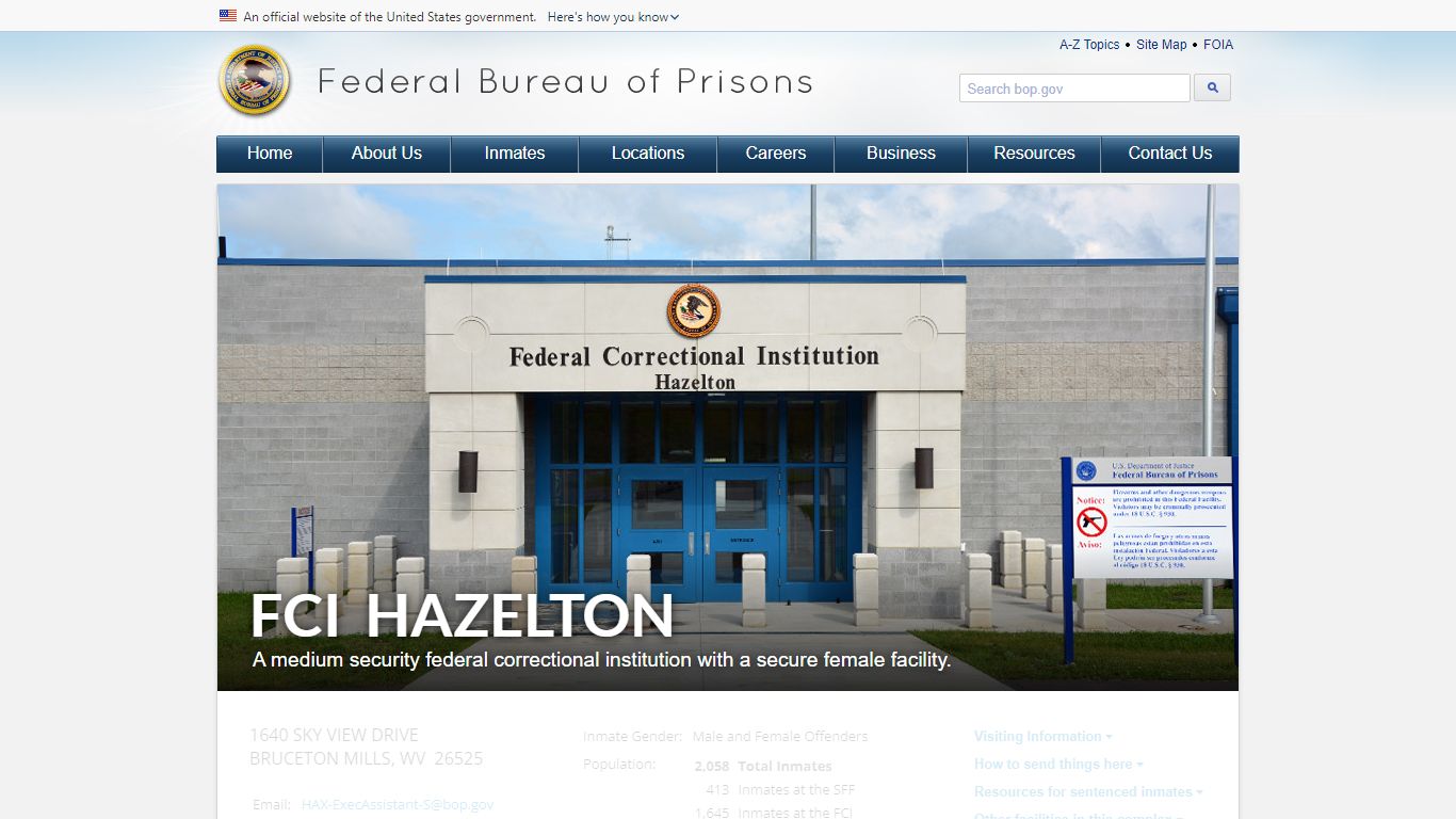 FCI Hazelton - Federal Bureau of Prisons