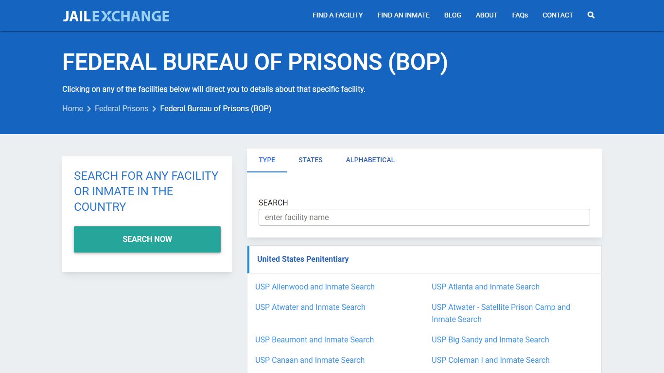 Inmate Search | Federal Prisons (BOP) | Jail Exchange